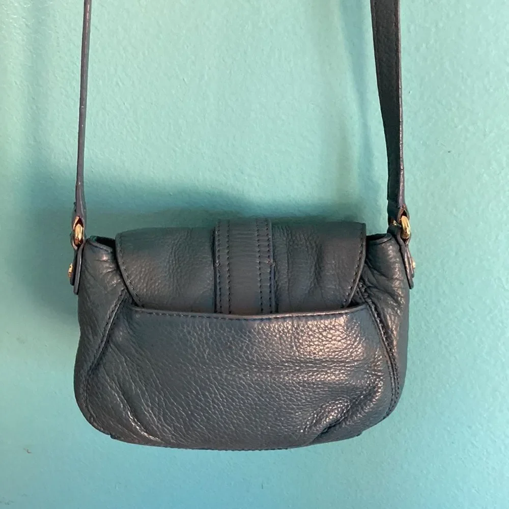 Michael Kors Blue Leather Small Crossbody Bag 6' X 8